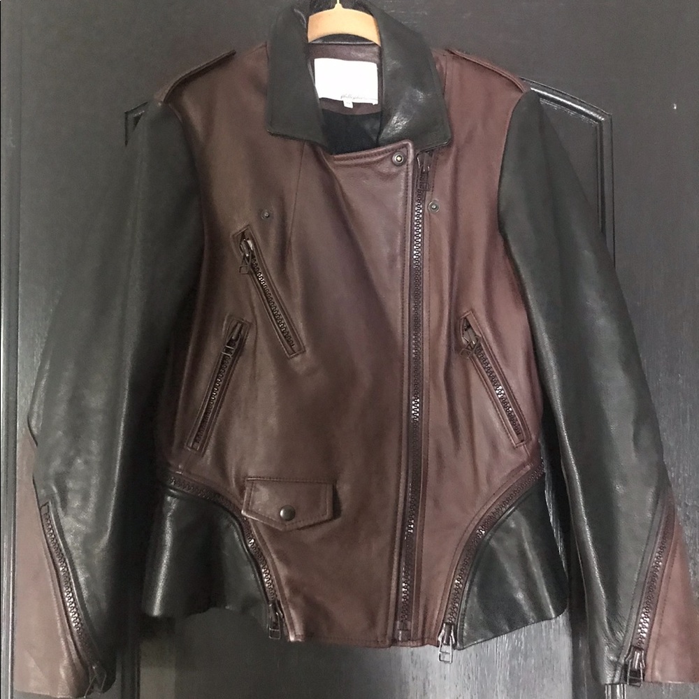 Phillip Lim leather bomber jacket